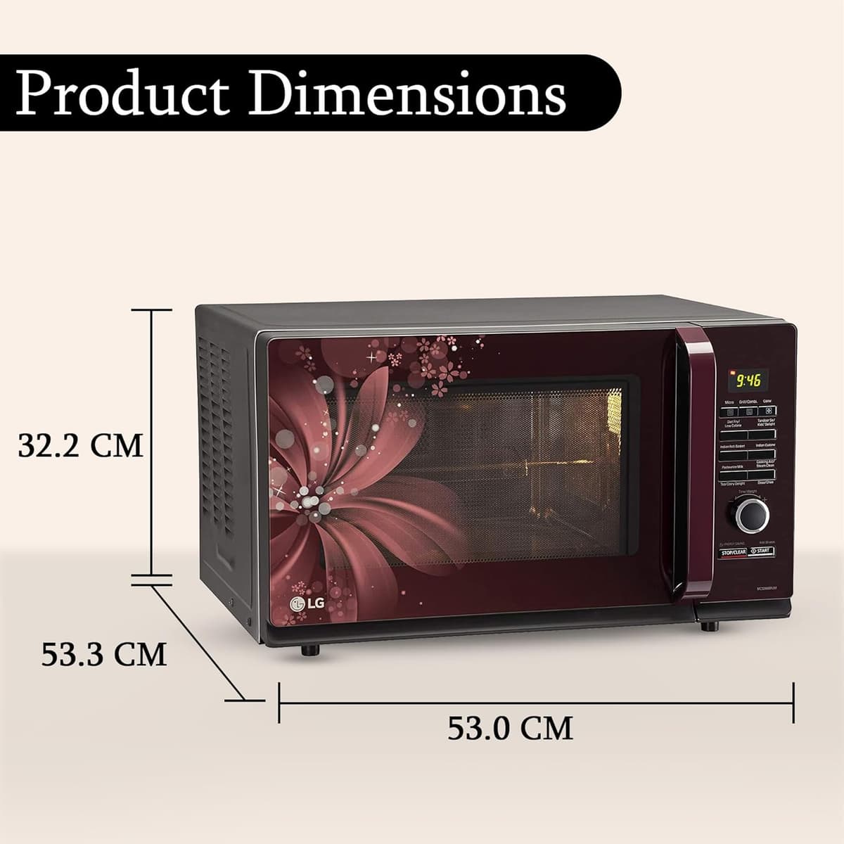 LG 32L Convection Microwave Oven with Rotisserie (MC3286BRUM) thumbnail 3