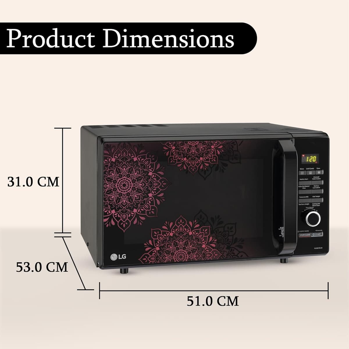 LG 28L Charcoal Convection Microwave Oven (MJ2887BIUM) thumbnail 2