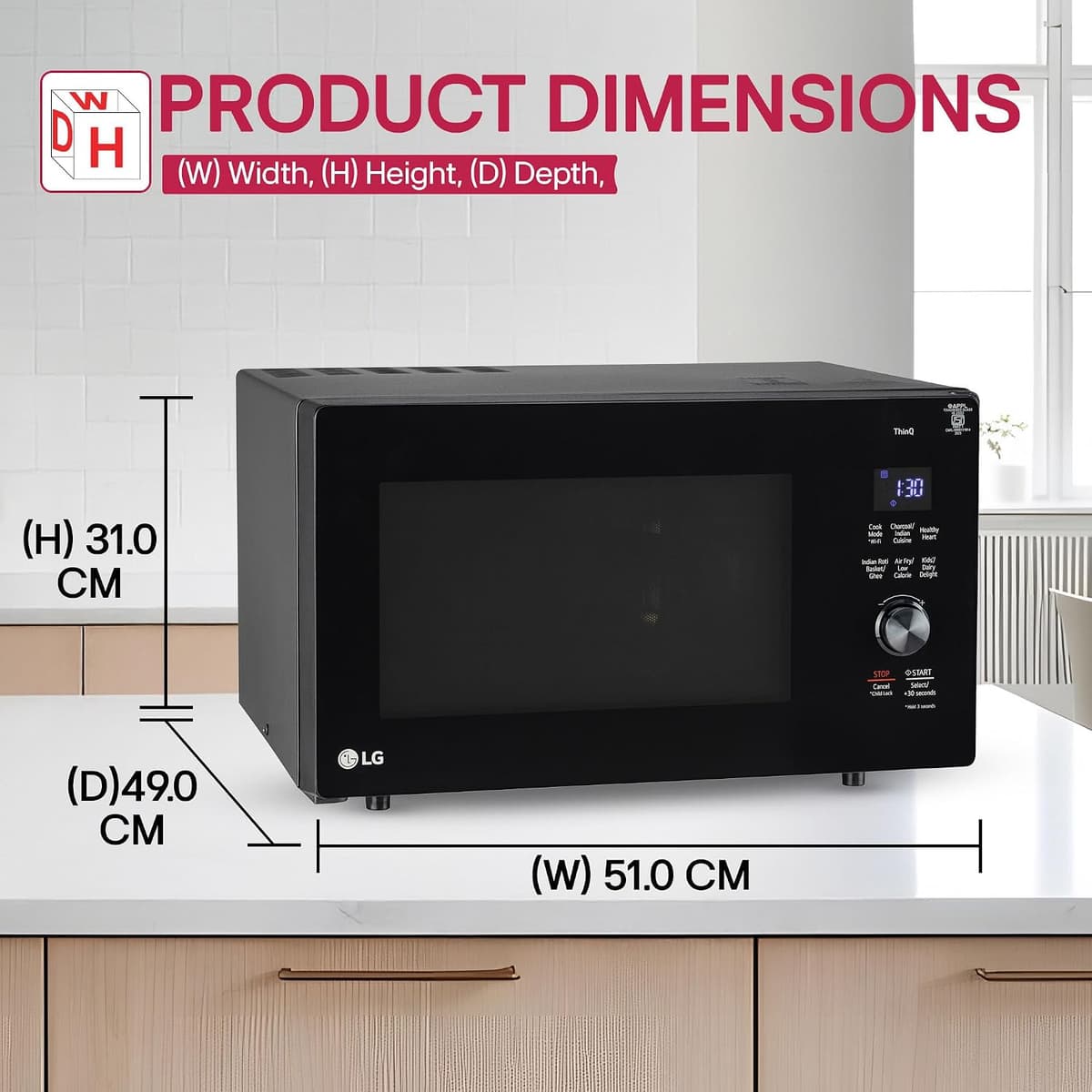 LG 28L Convertible Microwave Oven with Air Fry and Wi-Fi (MJEN286UFWF) thumbnail 2
