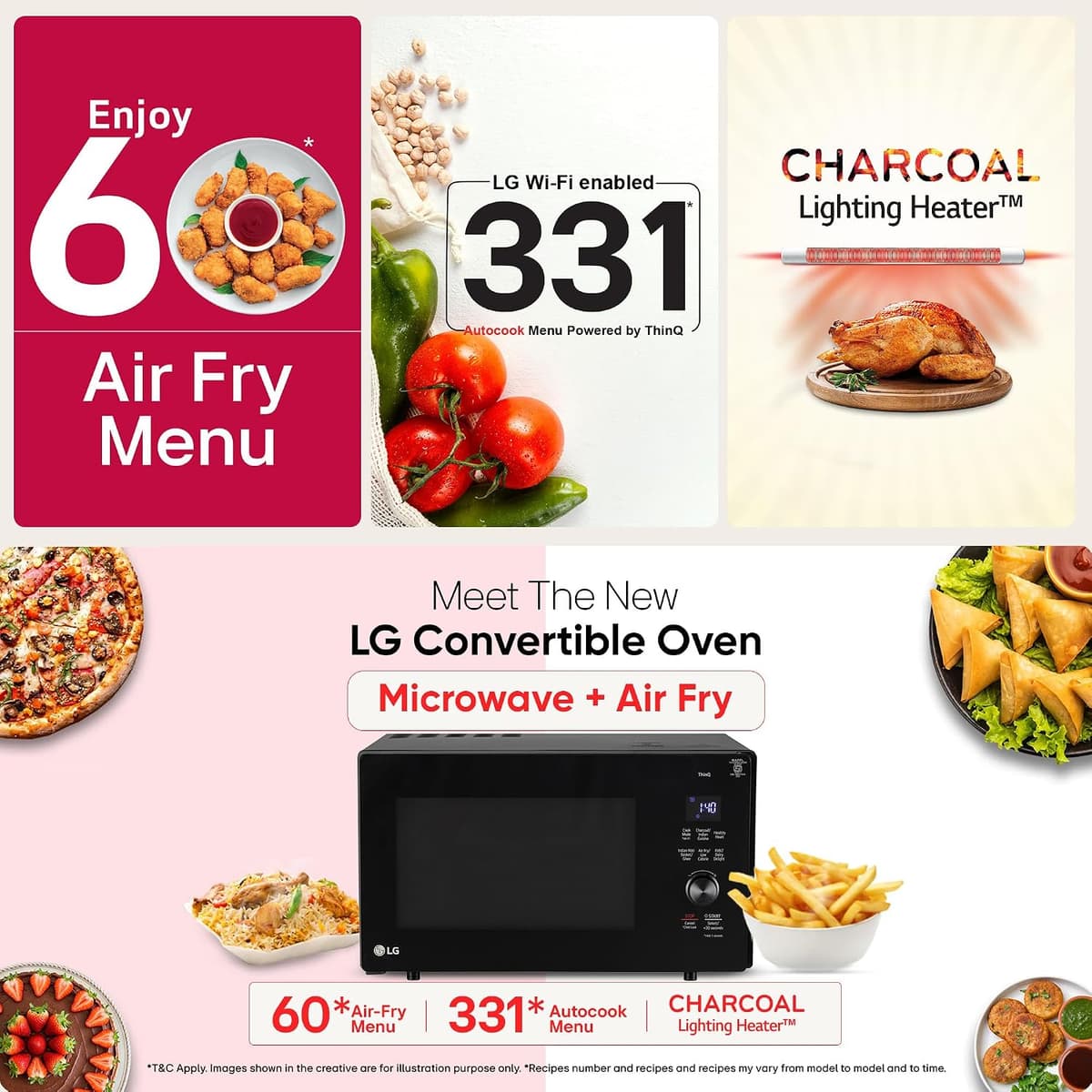 LG 28L Convertible Microwave Oven with Air Fry and Wi-Fi (MJEN286UFWF) thumbnail 3