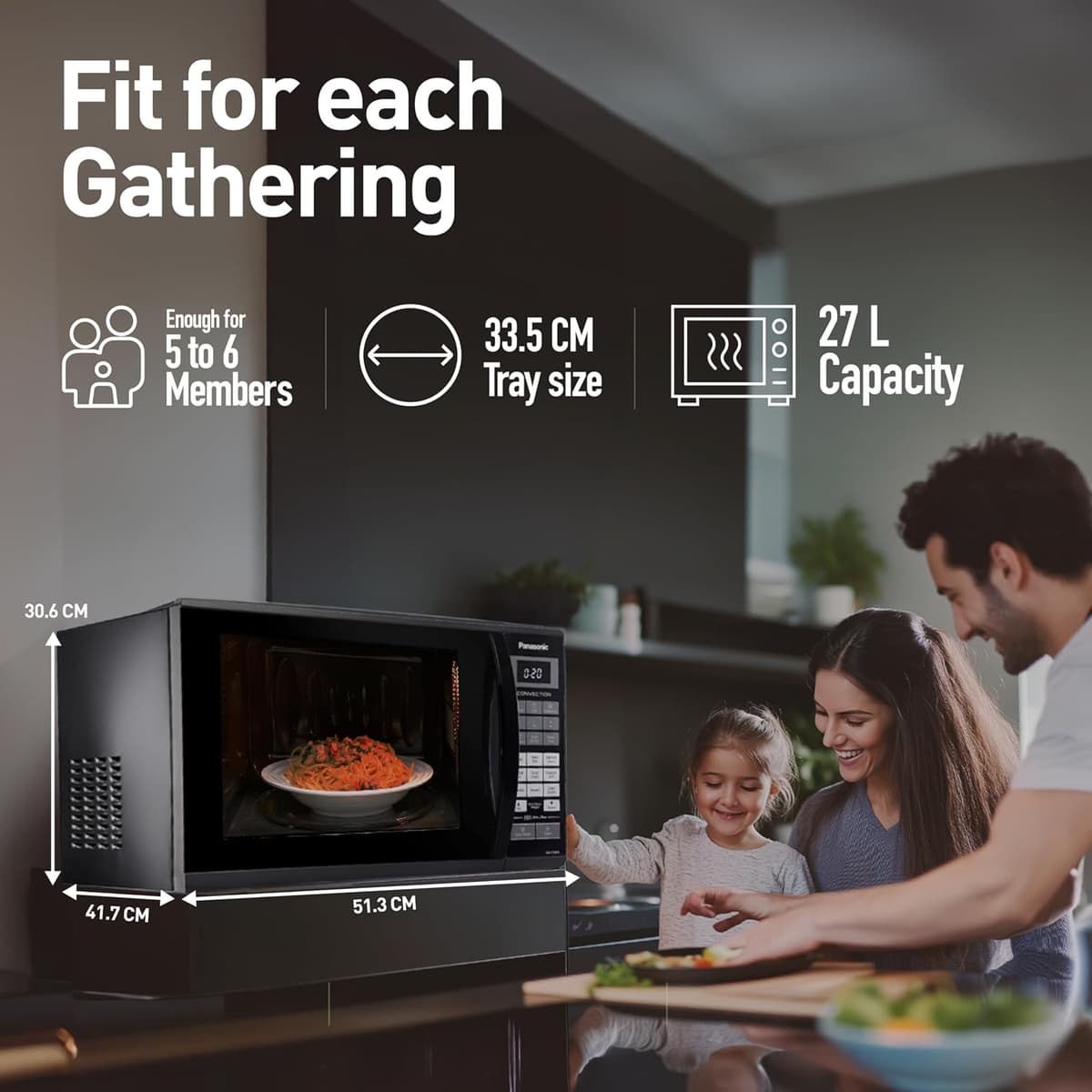 Panasonic 27L Convection Microwave Oven (NN-CT645BFDG) thumbnail 2