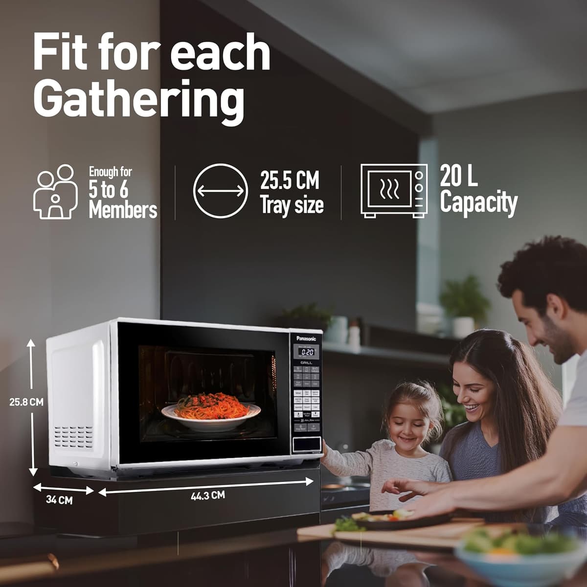 Panasonic 20L Grill Microwave Oven (NN-GT221WFDG, White) thumbnail 2