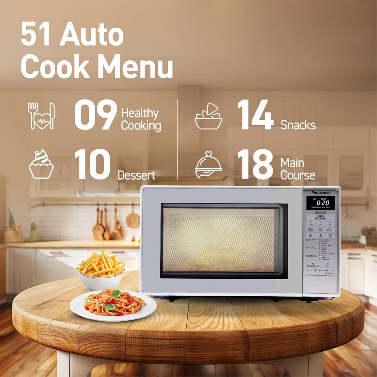 Panasonic 20L Solo Microwave Oven (NN-ST26JMFDG, Silver) thumbnail 3