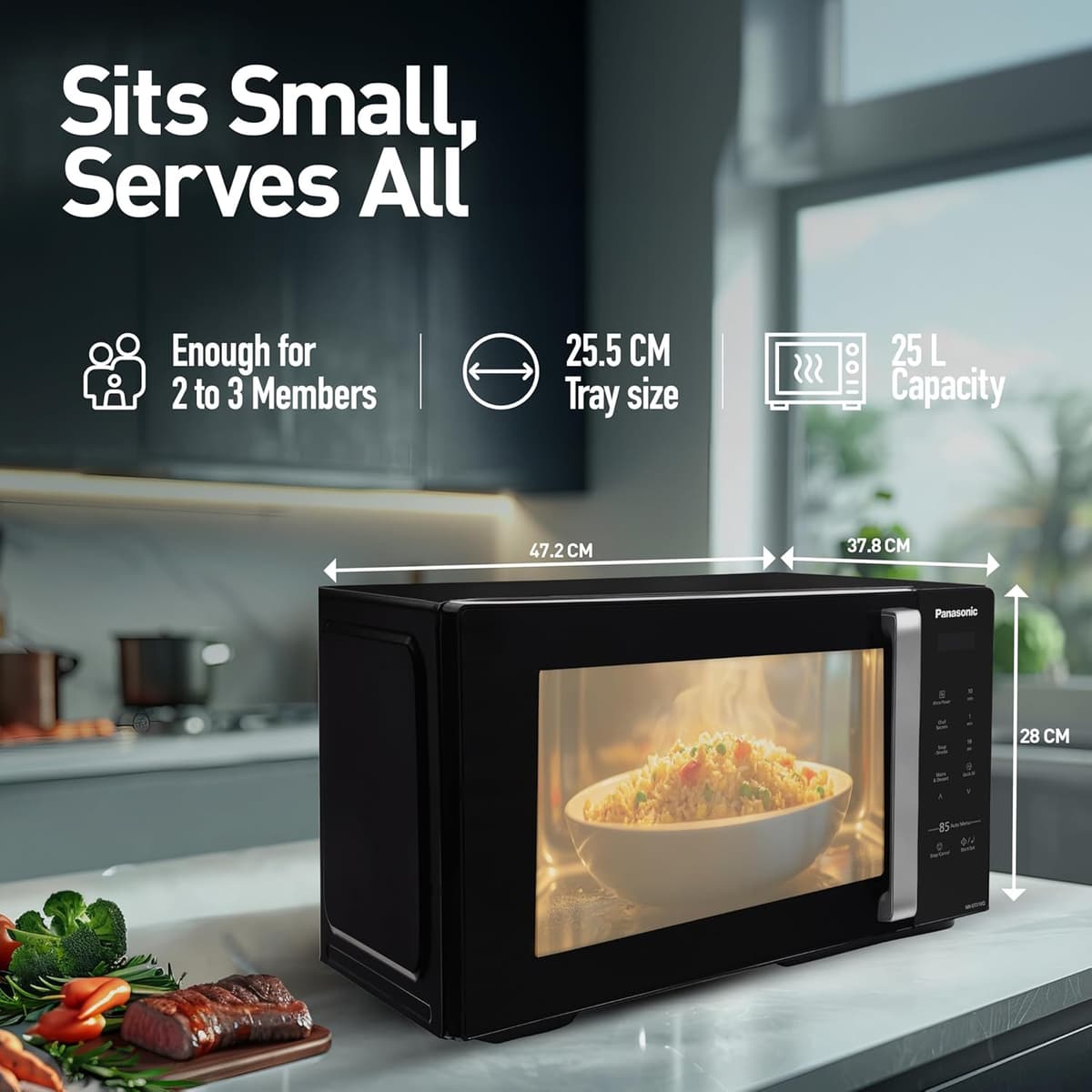 Panasonic 25L Solo Microwave Oven (NN-ST310QBFG) thumbnail 2
