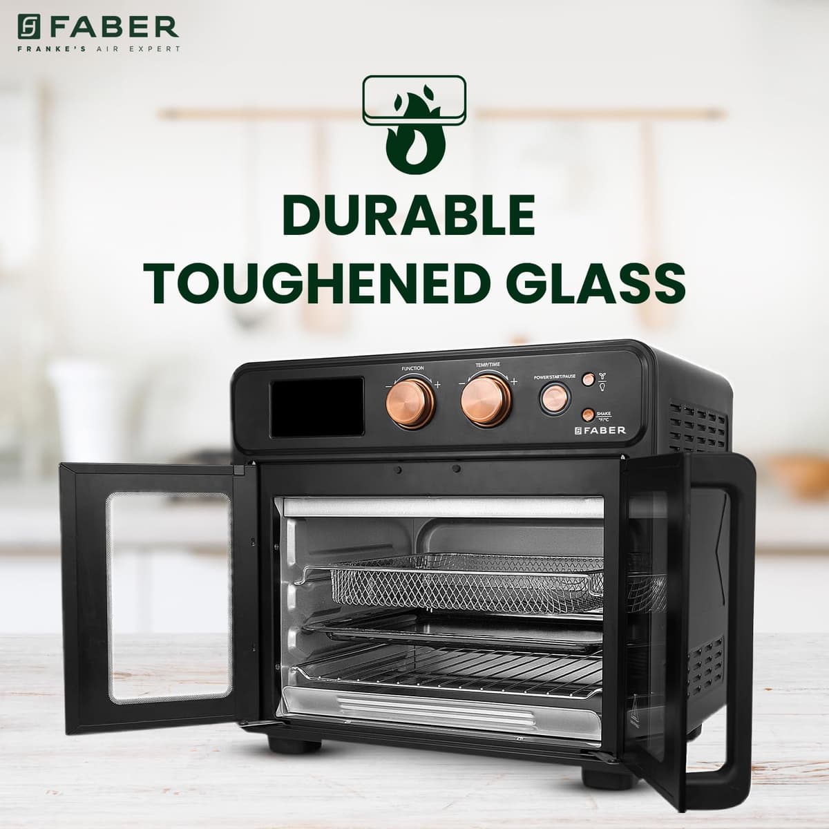 Faber 25L Air Fryer Oven with Rotisserie, 1700W (FAO 25L 15F BK) thumbnail 4