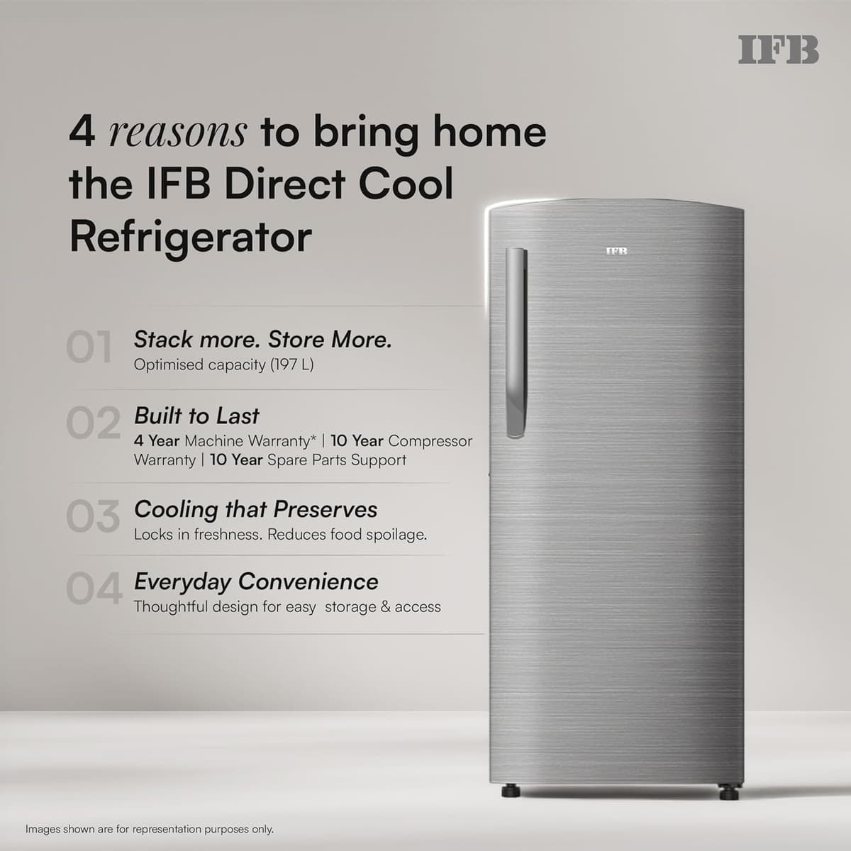 IFB 197L 5 Star Advanced Inverter Direct Cool Single Door (IFBDC-223EYBSE) thumbnail 2