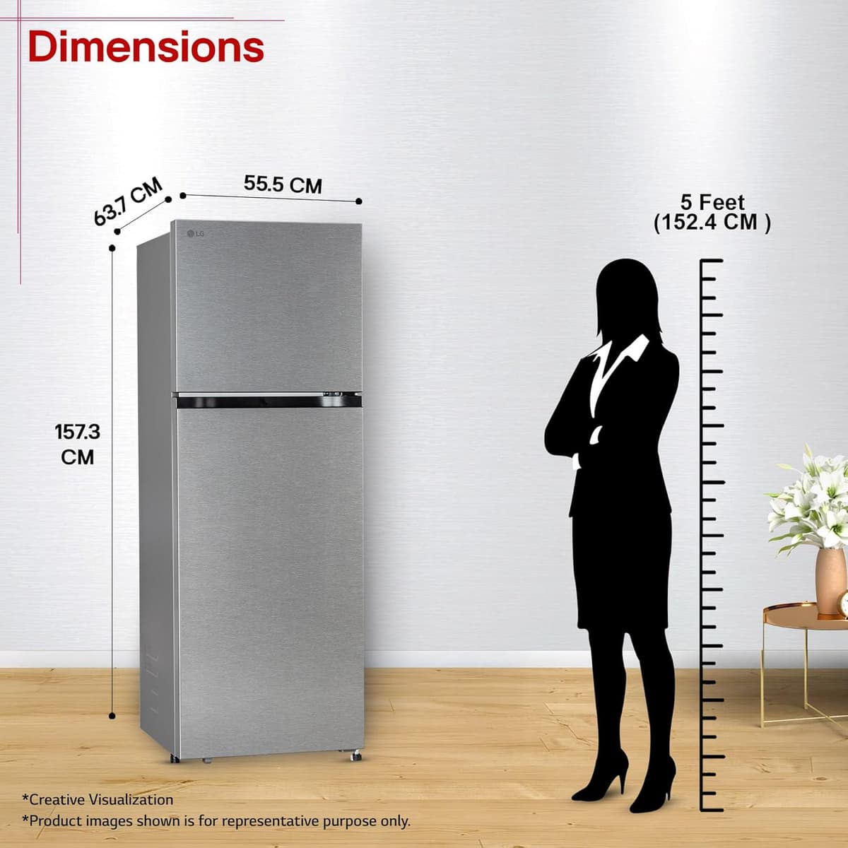 LG 251L 2 Star Frost-Free Smart Inverter Convertible Double Door (GLT2526XWDS) thumbnail 2
