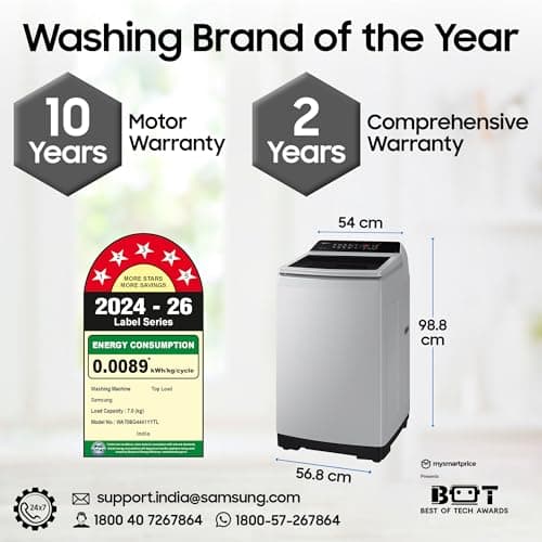 Samsung 7 Kg 5 Star Digital Inverter Top Load (WA70BG4441BGTL) thumbnail 2