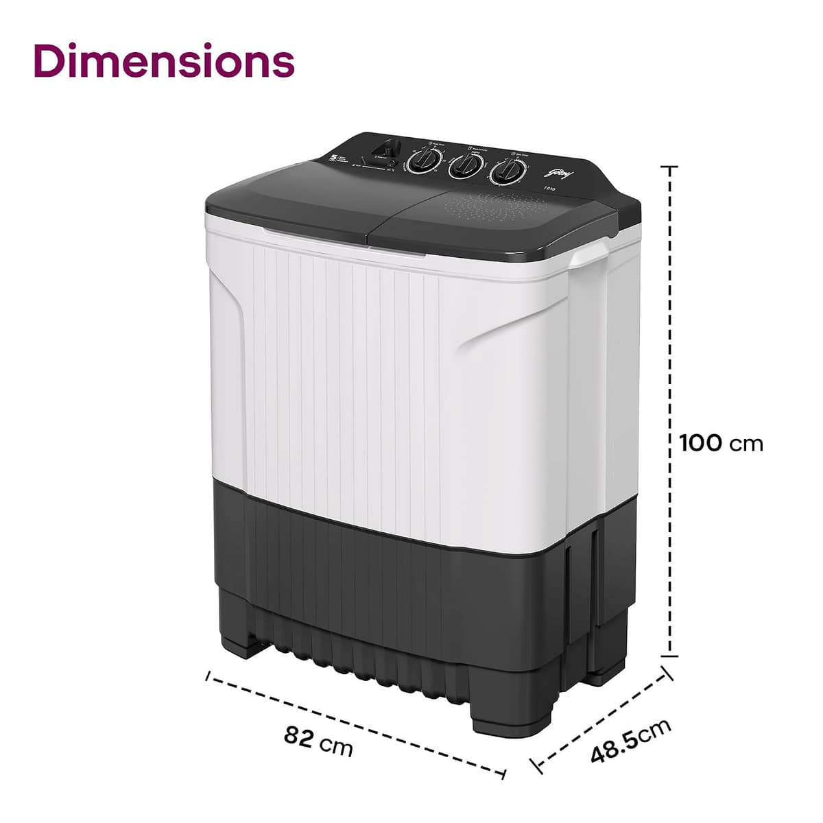 Godrej 7 Kg 5 Star Semi-Automatic Top Load (WS EDGE CLS 70) thumbnail 2