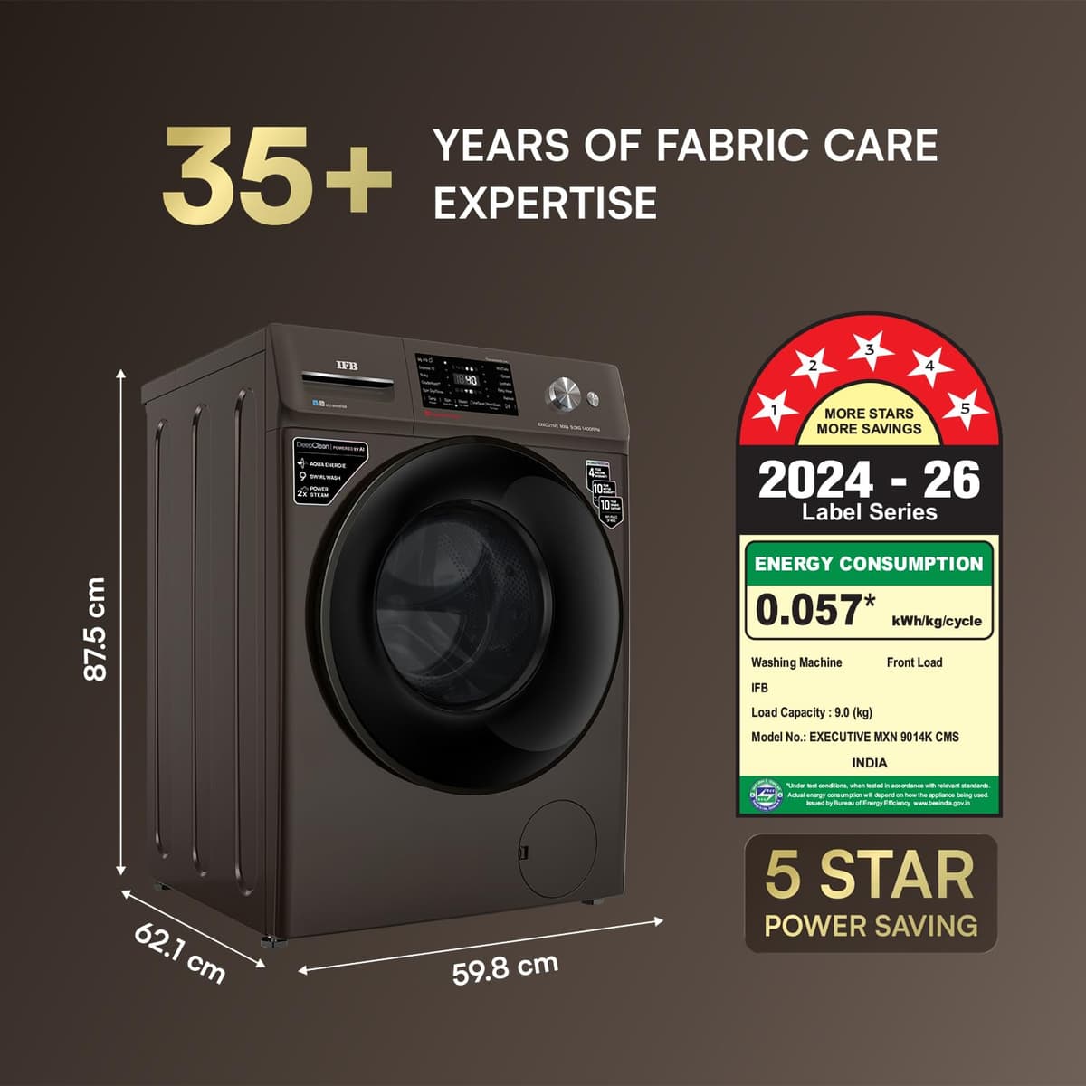 IFB 9 Kg 5 Star DeepClean AI Wi-Fi Front Load (Executive MXN 9014K) thumbnail 2