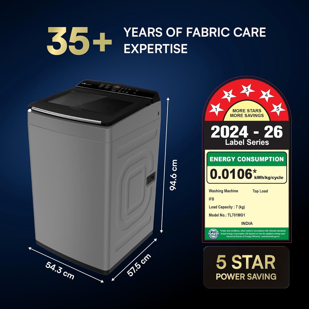 IFB 7 Kg 5 Star DeepClean AI Powered Fully Automatic Top Load (TL701MG1) thumbnail 2