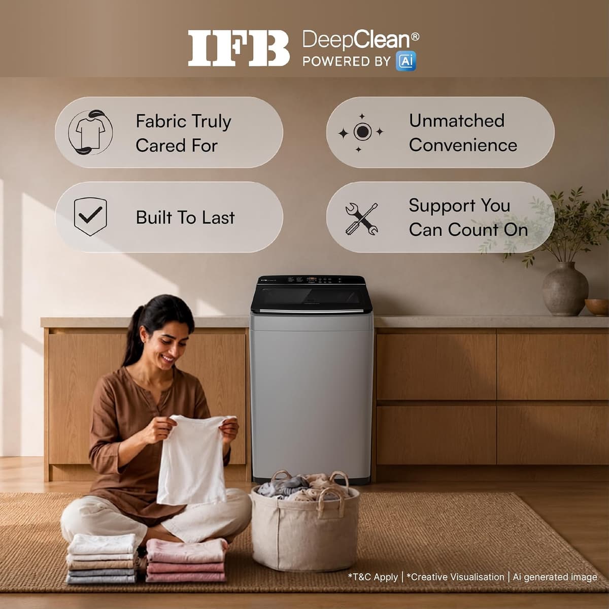 IFB 7 Kg 5 Star DeepClean AI Powered Fully Automatic Top Load (TL701MG1) thumbnail 3