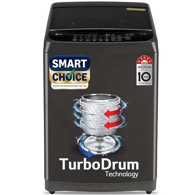 LG 9 Kg 5 Star Smart Inverter TurboDrum Fully Automatic Top Load (T90AJMB1Z)