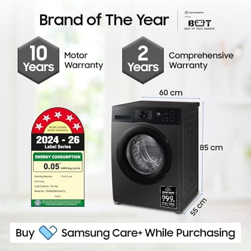 Samsung 9 Kg 5 Star AI EcoBubble Premium Front Load (WW90DG5U24AXTL) thumbnail 2