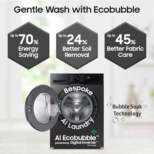Samsung 9 Kg 5 Star AI EcoBubble Premium Front Load (WW90DG5U24AXTL) thumbnail 4