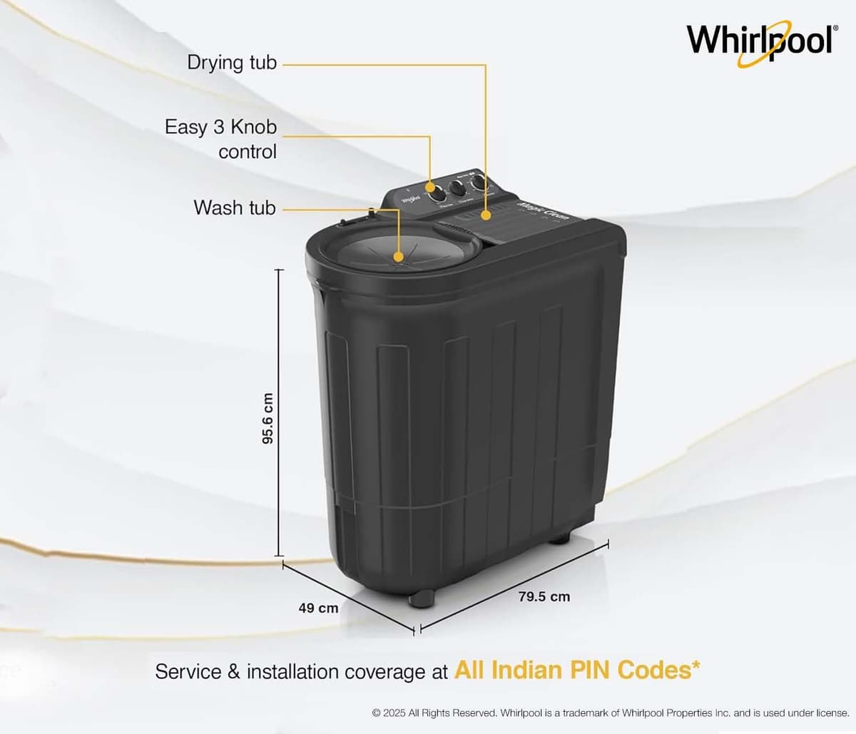 Whirlpool 7 Kg 5 Star Magic Clean Semi-Automatic Top Load (MAGIC CLEAN RYL SRS 7.0) thumbnail 2