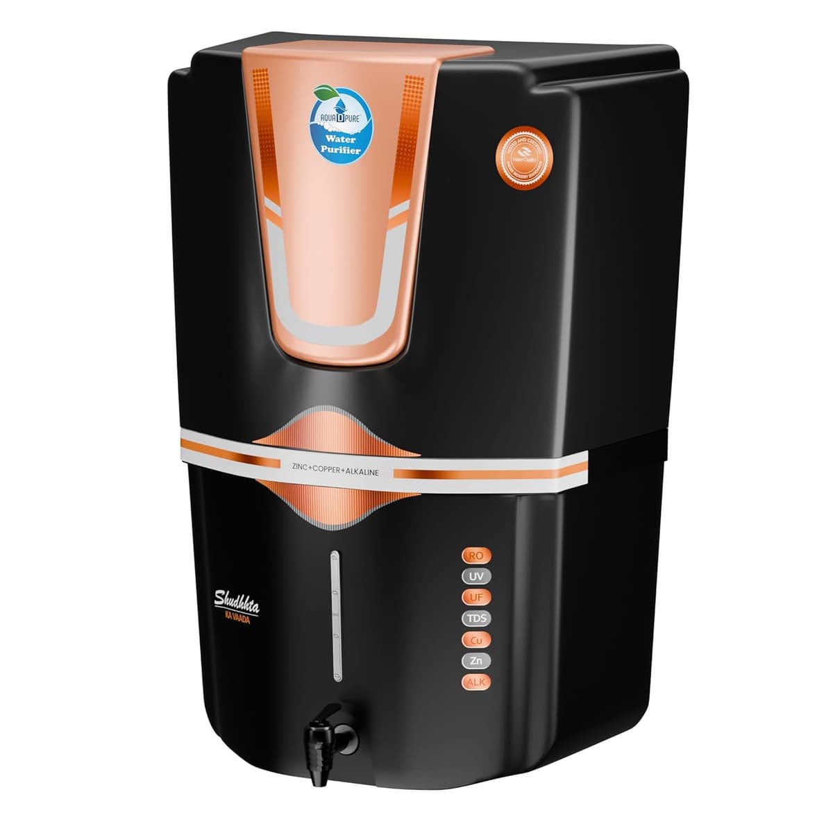 AQUA D PURE Zinc RO Water Purifier with Copper & Alkaline (12L) thumbnail 2