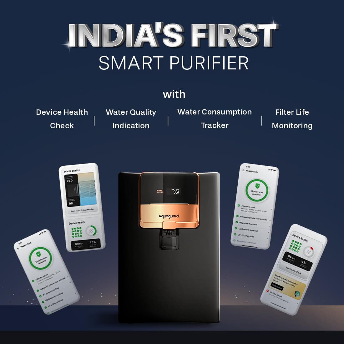 Aquaguard Ritz Pro RO+UV+Copper Smart Water Purifier (Stainless Steel Tank) thumbnail 2