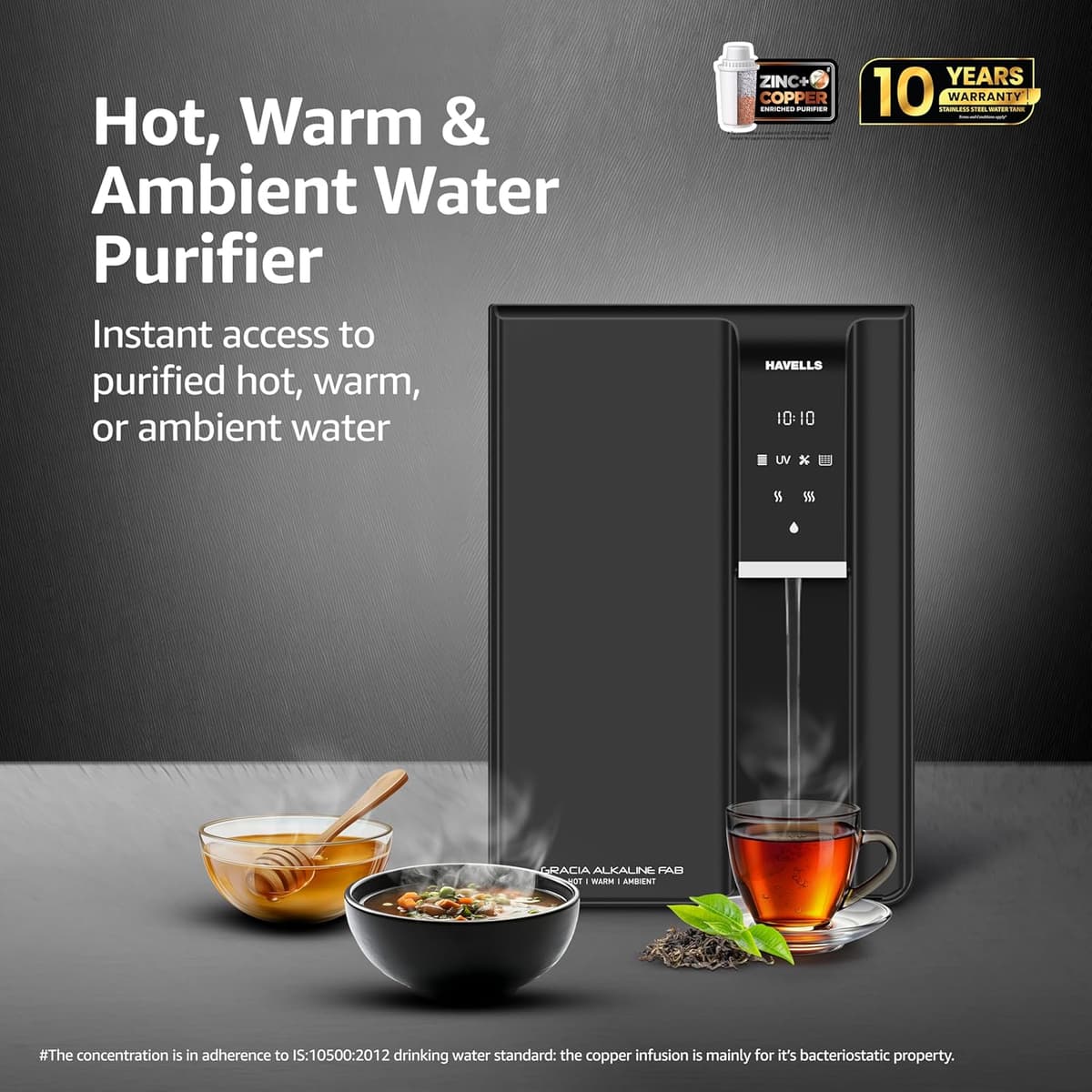 Havells Gracia FAB Alkaline RO+UV Water Purifier (Hot, Warm & Ambient) thumbnail 2