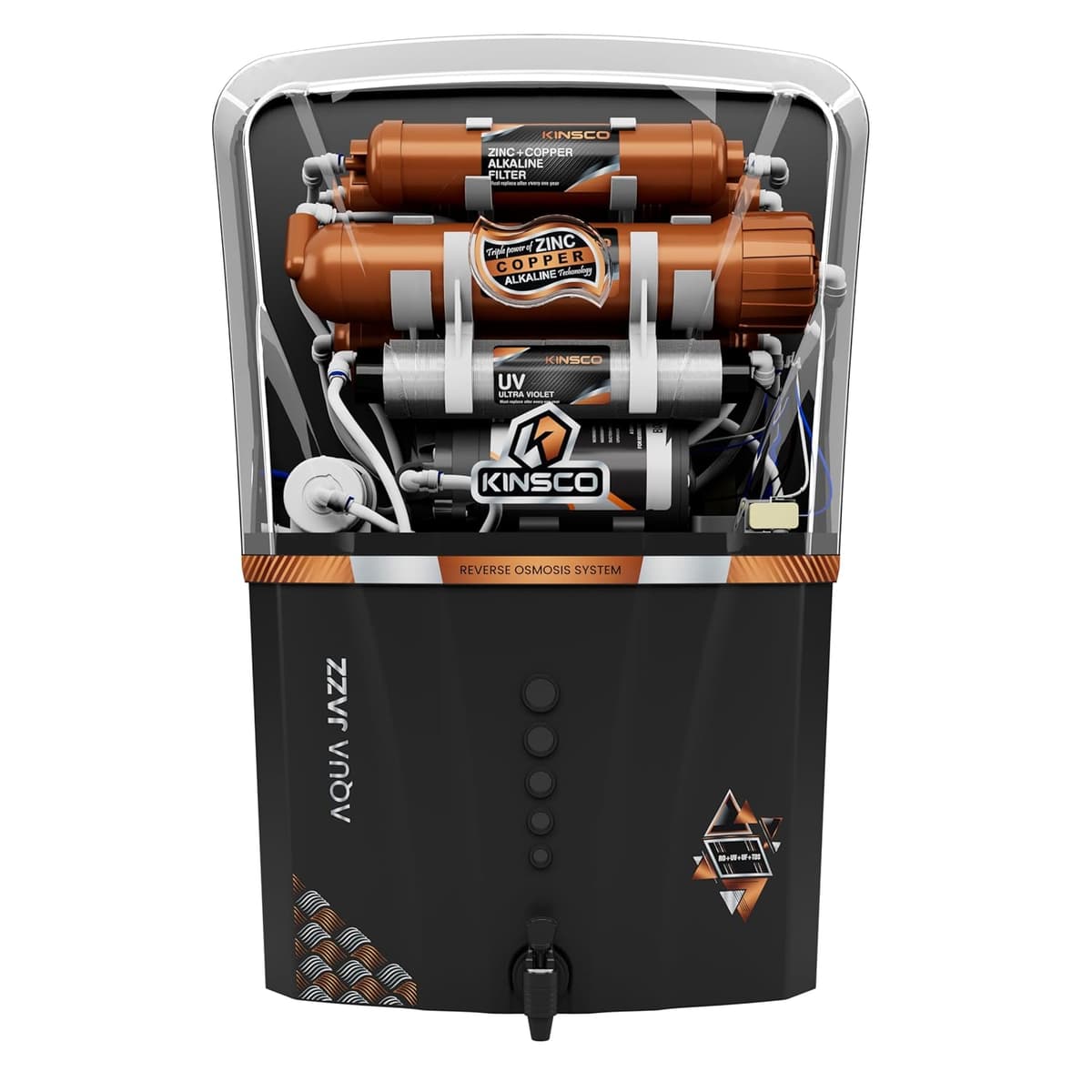 Kinsco Aqua Jazz 15L Copper Alkaline RO+UV+UF Water Purifier thumbnail 2