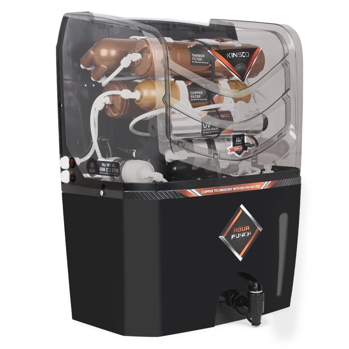 Kinsco Aqua Punch 15L Copper RO+UV+UF Water Purifier Dispenser thumbnail 2