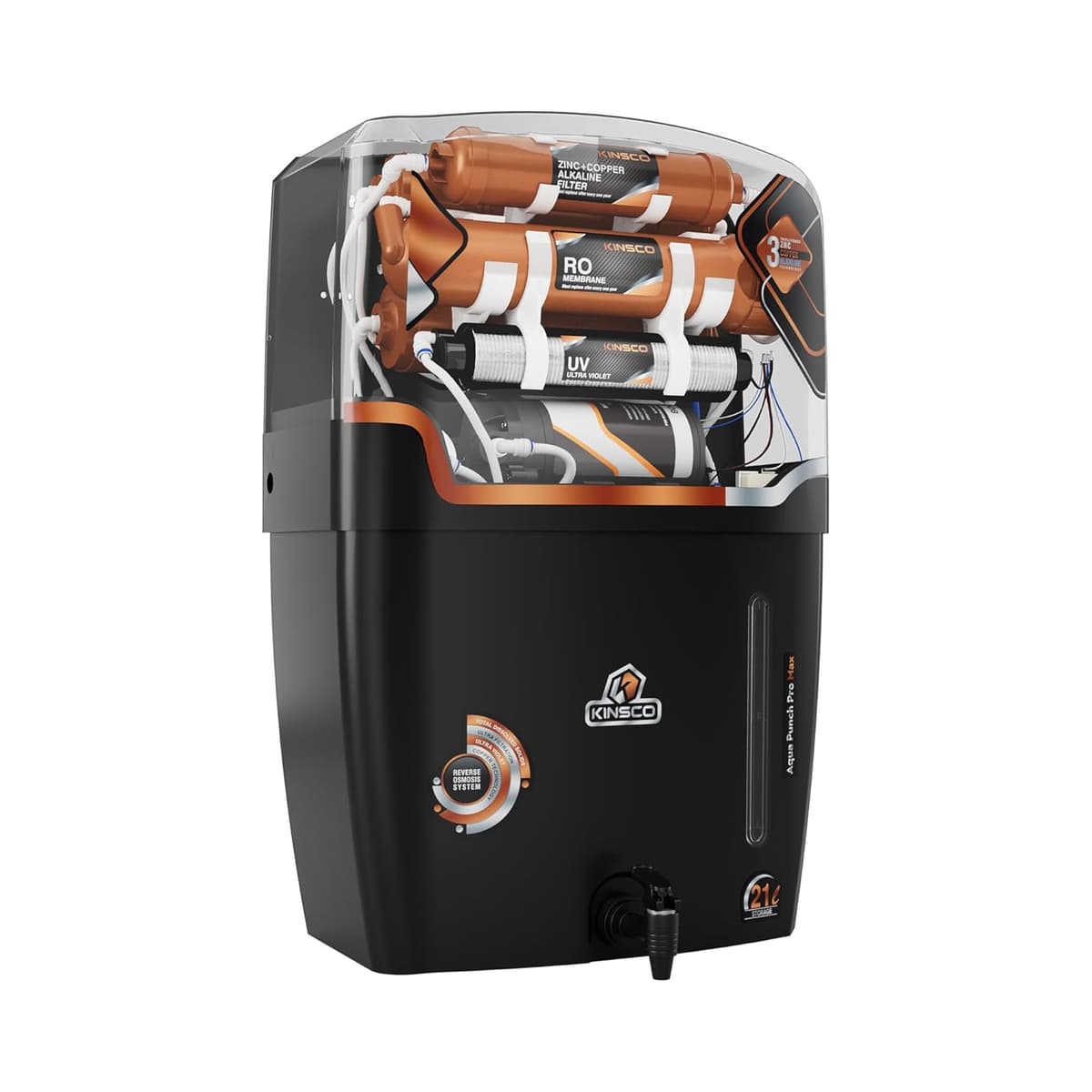 Kinsco Aqua Punch Pro Max 21L RO+UV+UF+Alkaline+Copper Water Purifier thumbnail 3