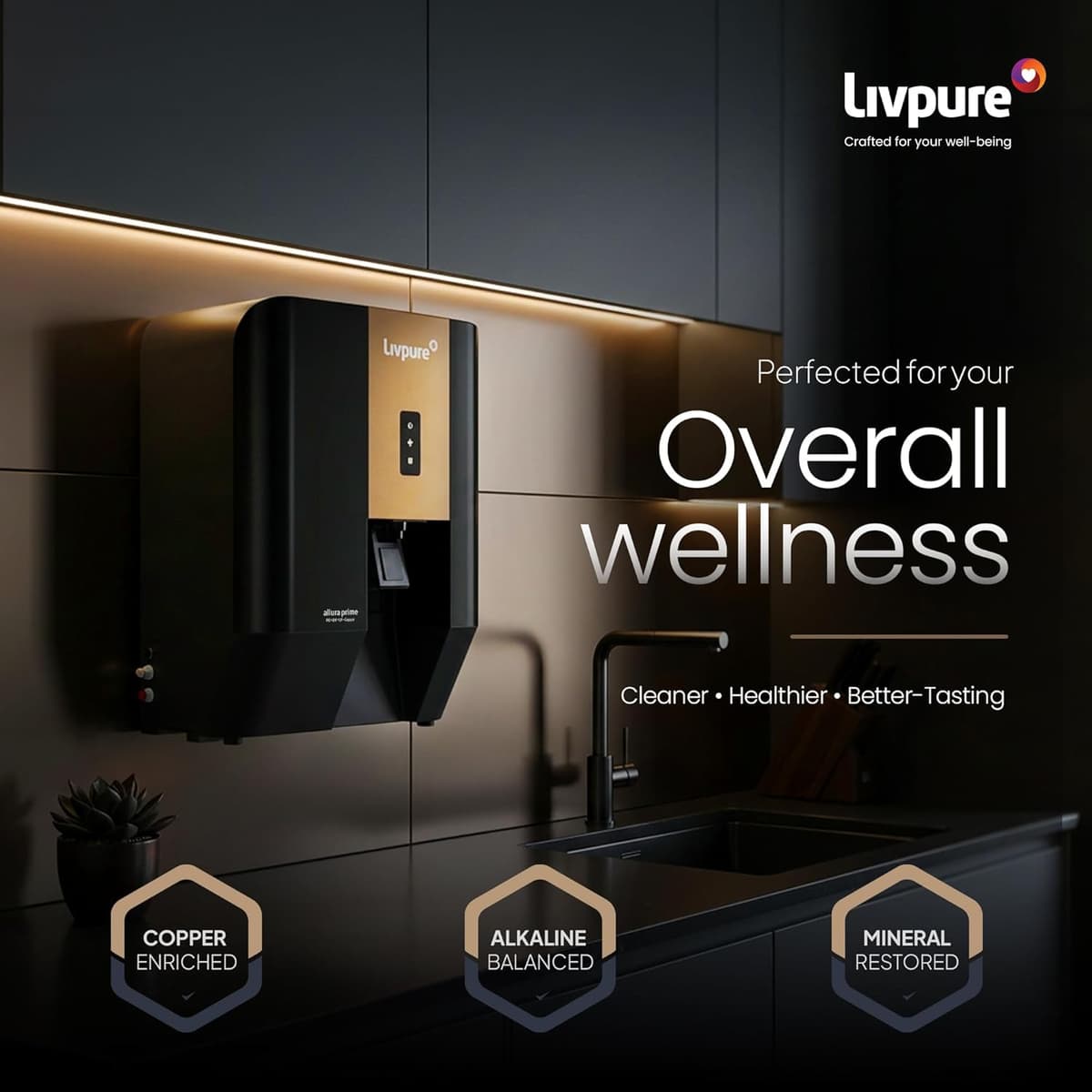 Livpure Allura Prime RO+UV+UF+Copper+Alkaline Water Purifier (7L) thumbnail 3