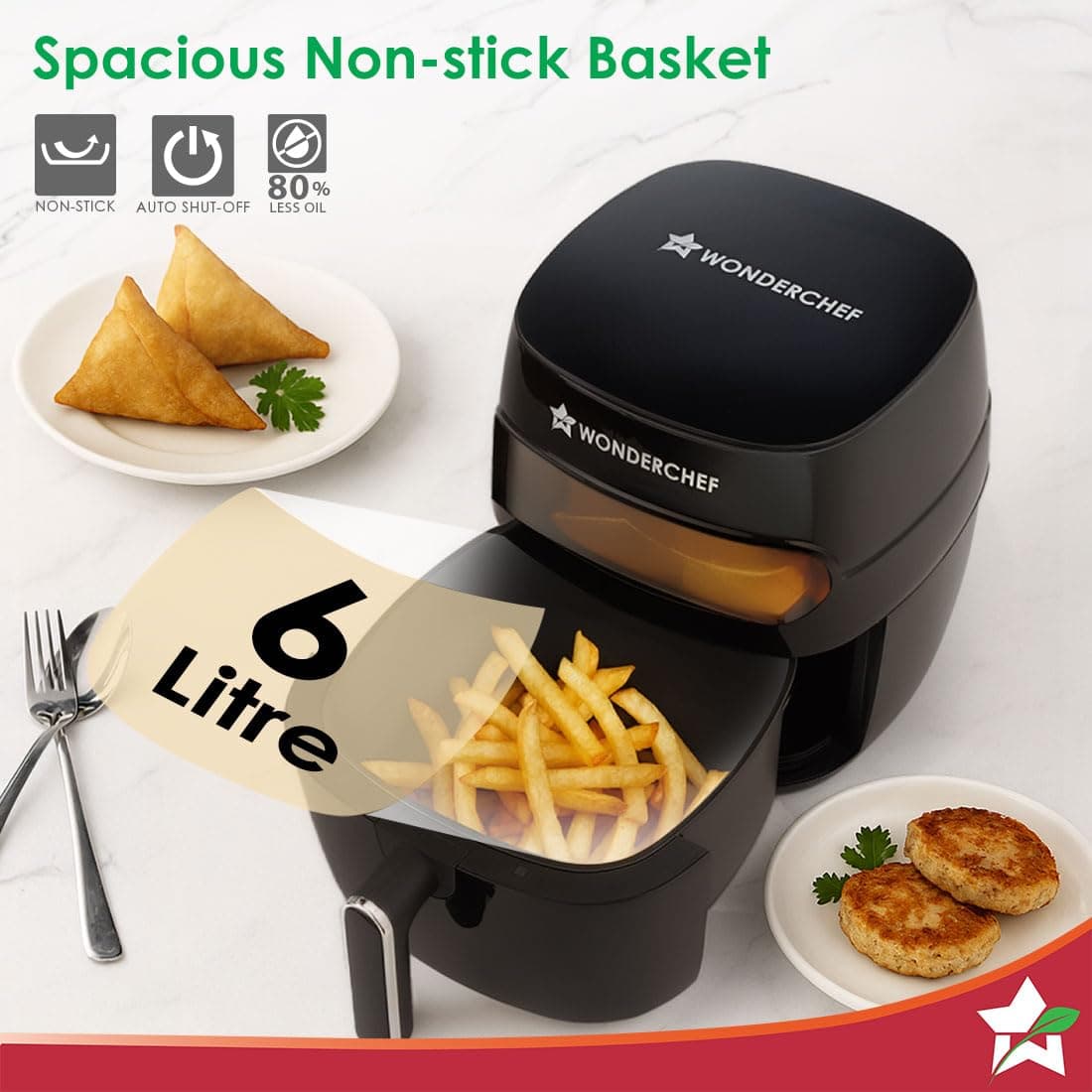 Wonderchef Swift Digital Air Fryer 6L (with Window) thumbnail 5