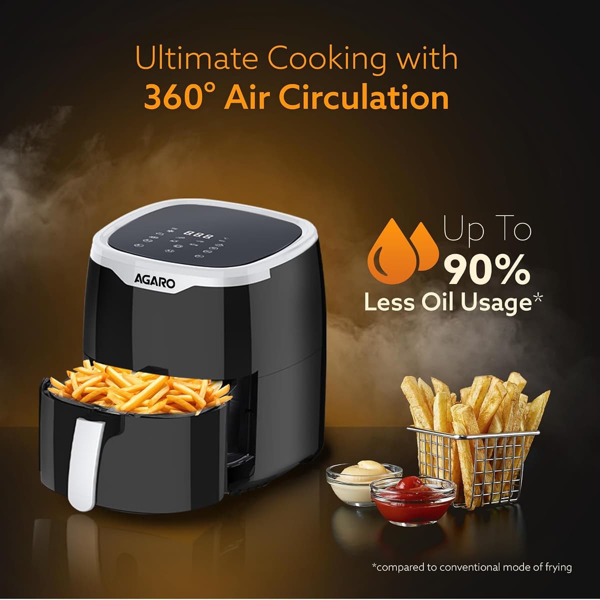 AGARO Galaxy Digital Air Fryer 4.5L thumbnail 3