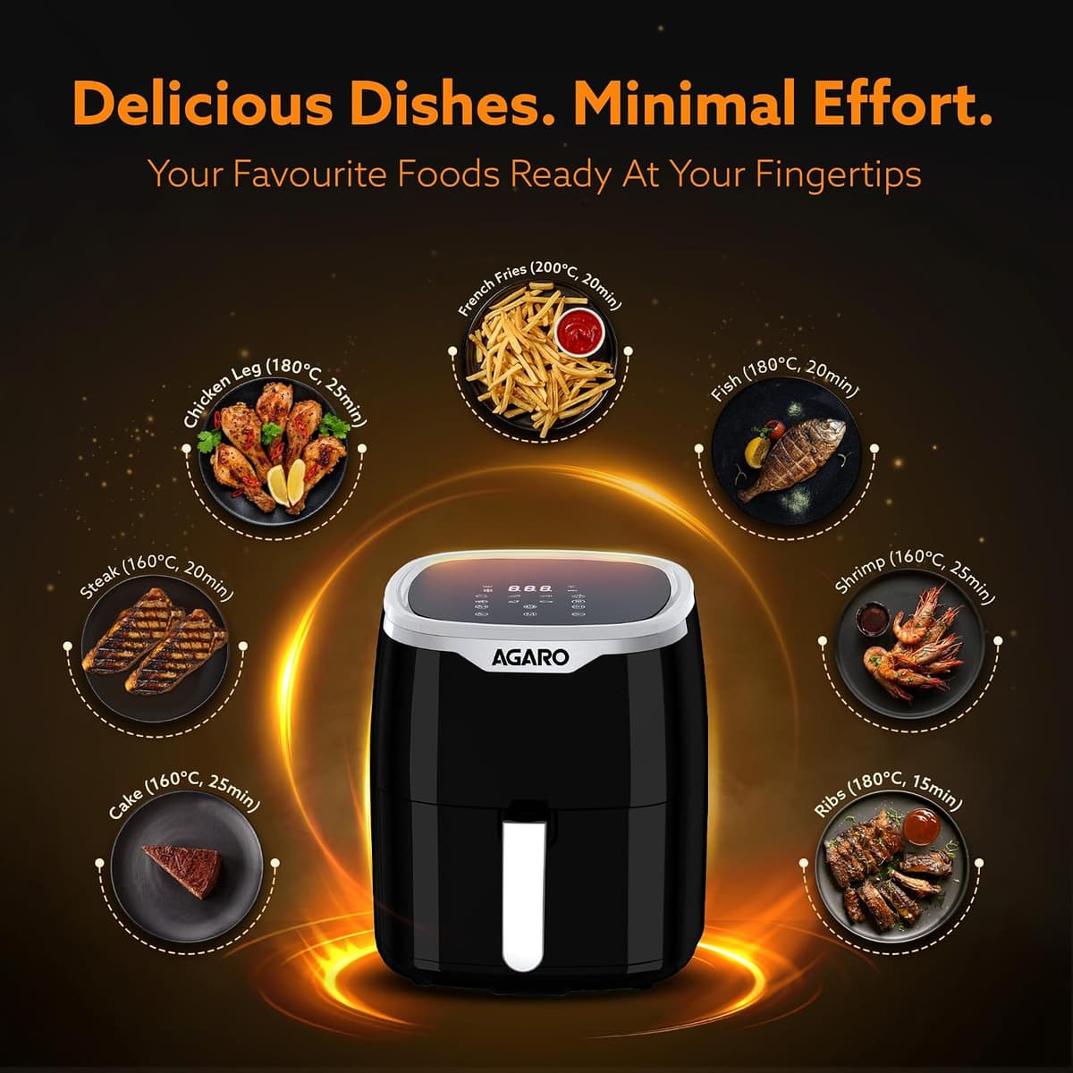 AGARO Galaxy Digital Air Fryer 4.5L thumbnail 5
