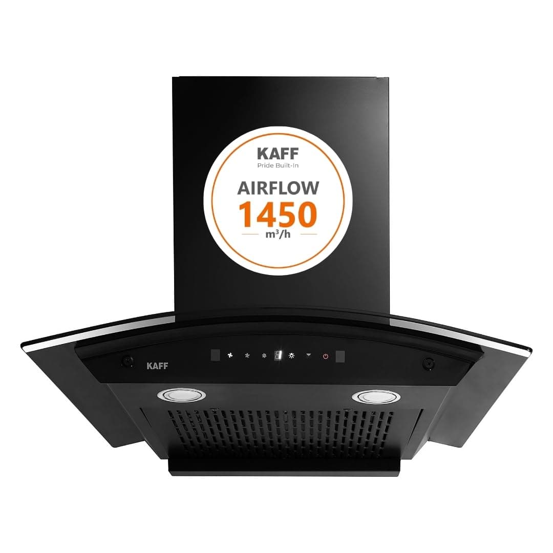 KAFF 60cm 1450 m³/hr Curved Filterless Auto-Clean Kitchen Chimney (K-Series KEC 60A) - view 1