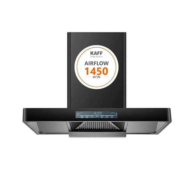 KAFF 90cm 1450 m³/hr T-Shape Filterless Auto Clean Kitchen Chimney (KET 90A)