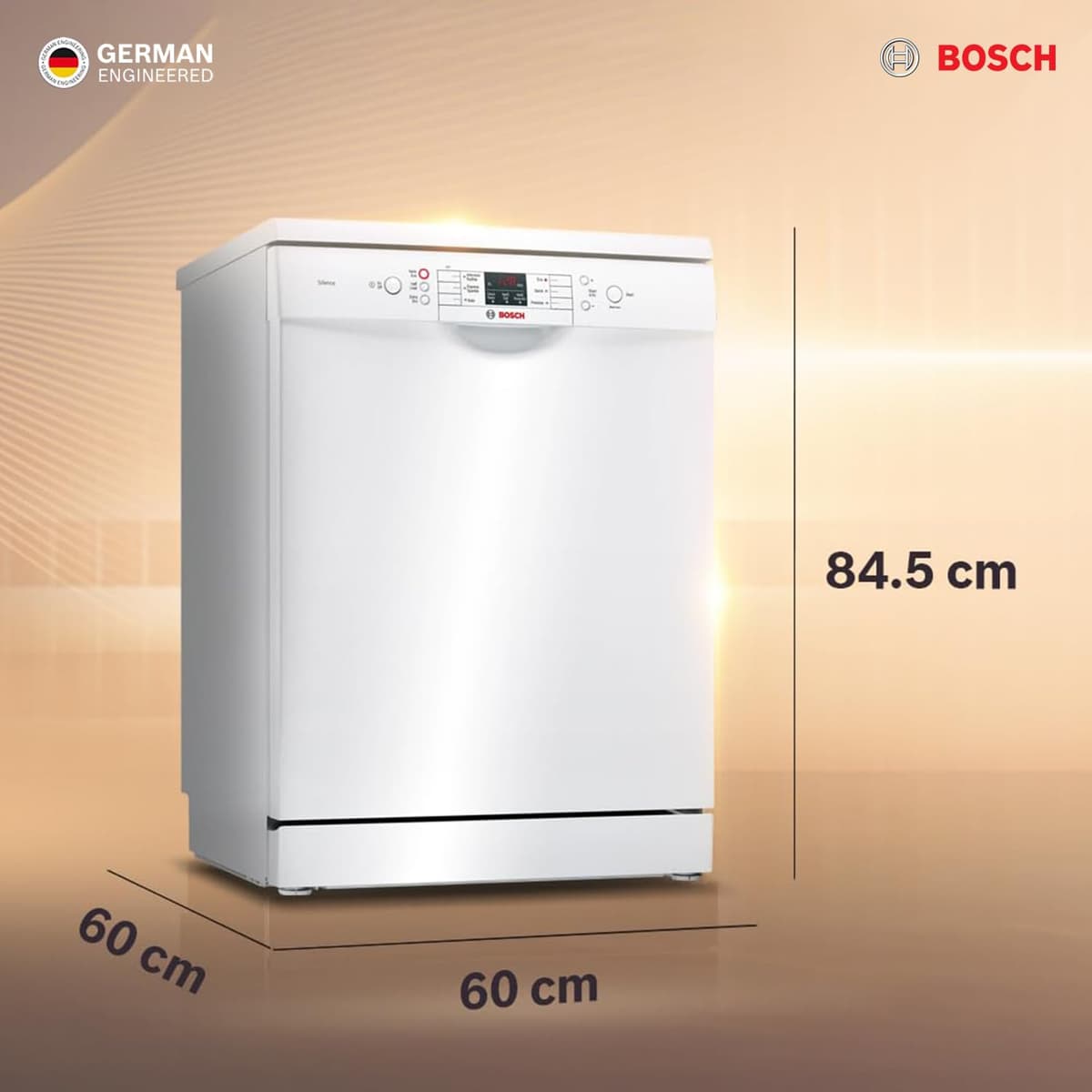 Bosch 13 Place Free-Standing Dishwasher, Intensive Kadhai Program (SMS66GW01I, White) - view 2