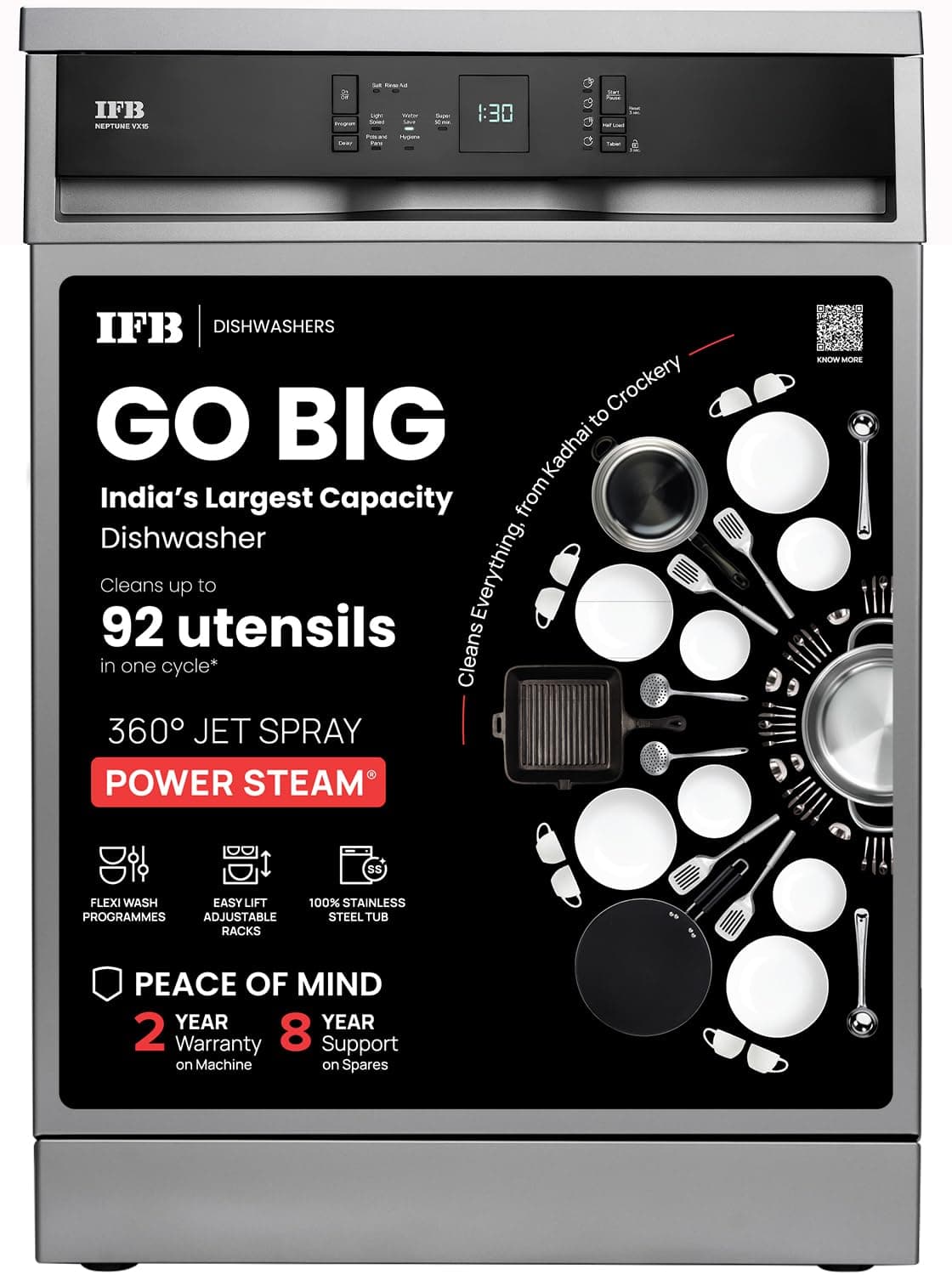 IFB Neptune VX15 Freestanding Dishwasher, 15 Place Settings - view 1