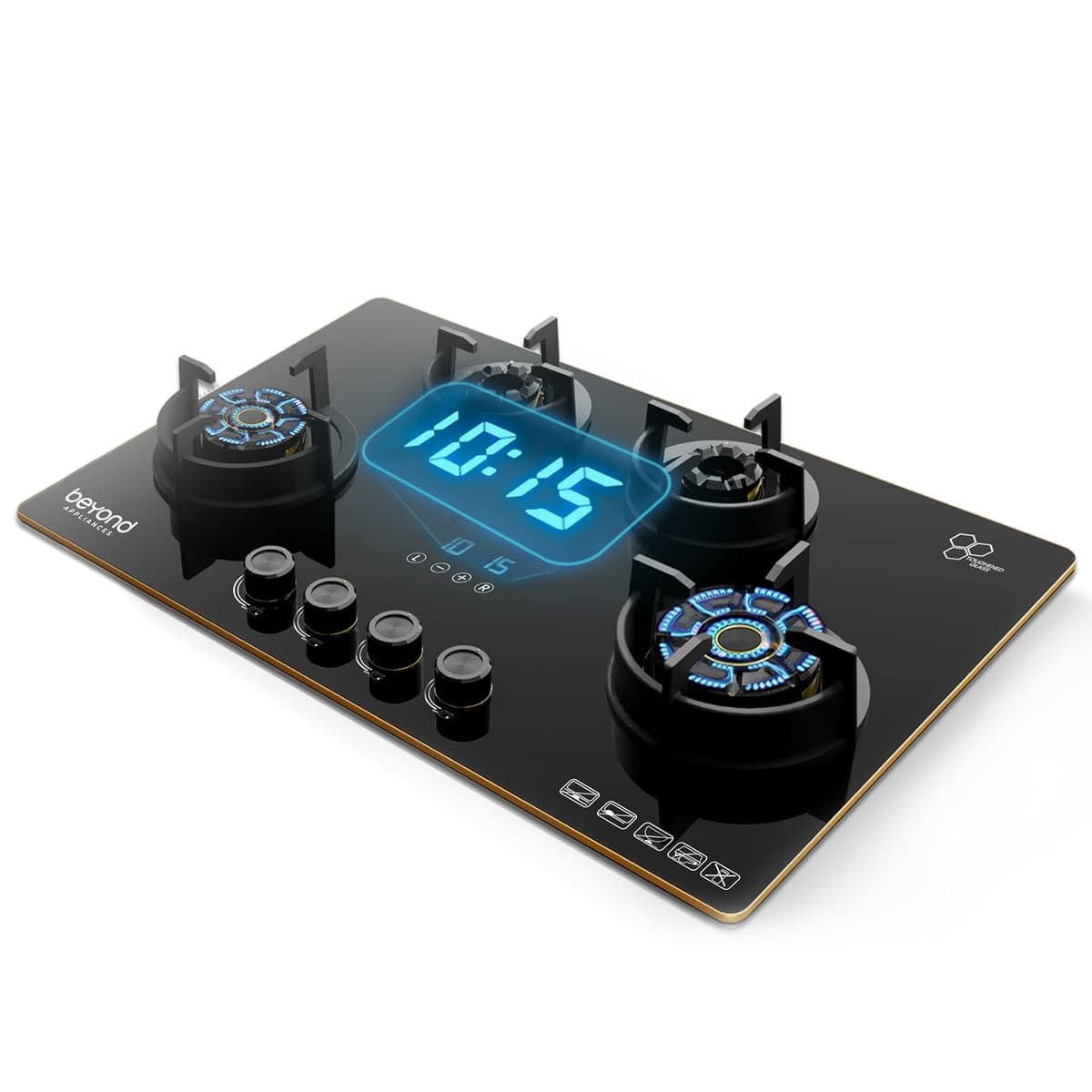 Beyond Altair 4 Burner Smart Glass Hob Top with Flame Failure Device - view 1