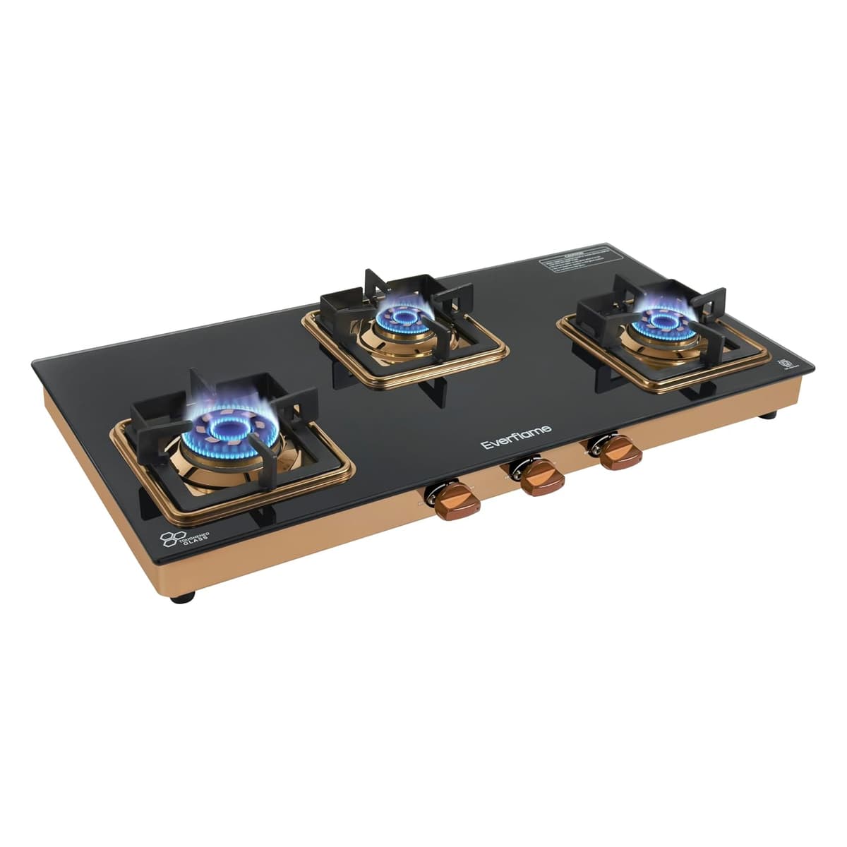 Everflame Aurum 3 Burner Glass Top Gas Stove - view 1