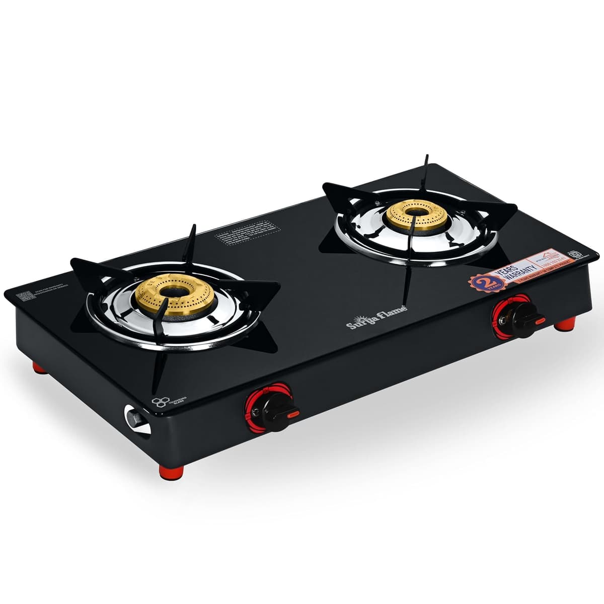 Surya Flame 2 Burner Glass Top Gas Stove - view 1