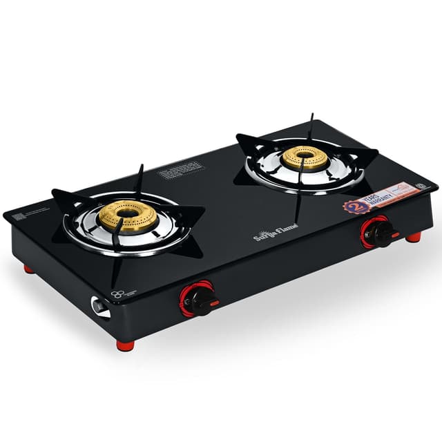 Surya Flame 2 Burner Glass Top Gas Stove