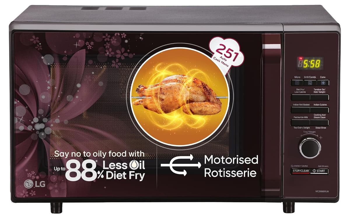LG 28L Convection Microwave Oven with Rotisserie (MC2886BRUM) - view 1