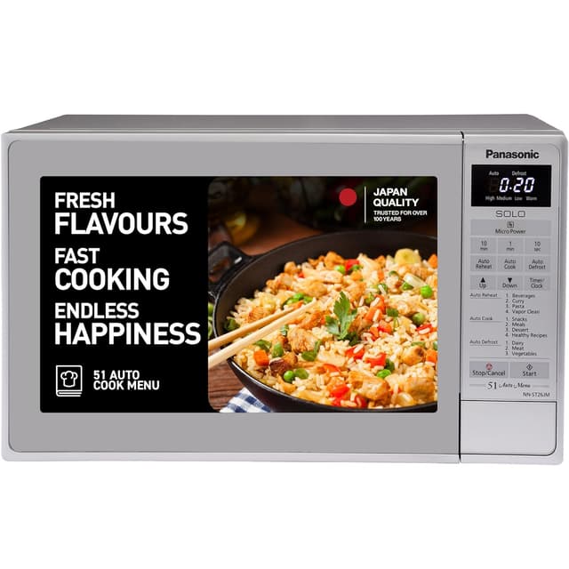 Panasonic 20L Solo Microwave Oven (NN-ST26JMFDG, Silver)