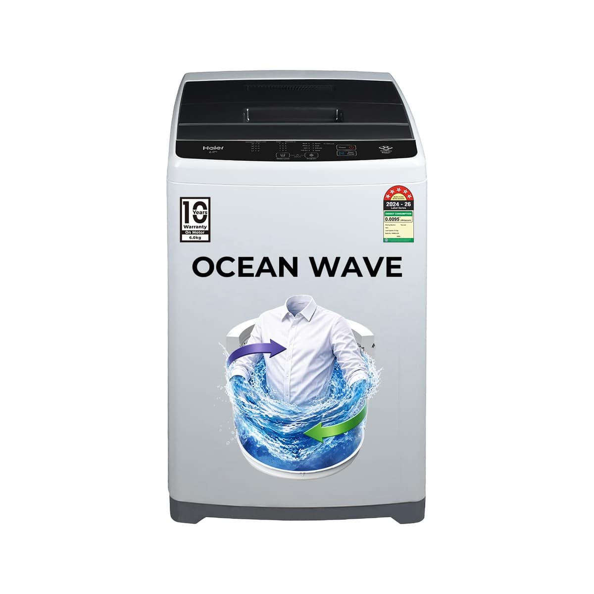 Haier 7 Kg 5 Star Oceanus Wave Drum Fully Automatic Top Load (HWM70-AEN) - view 1