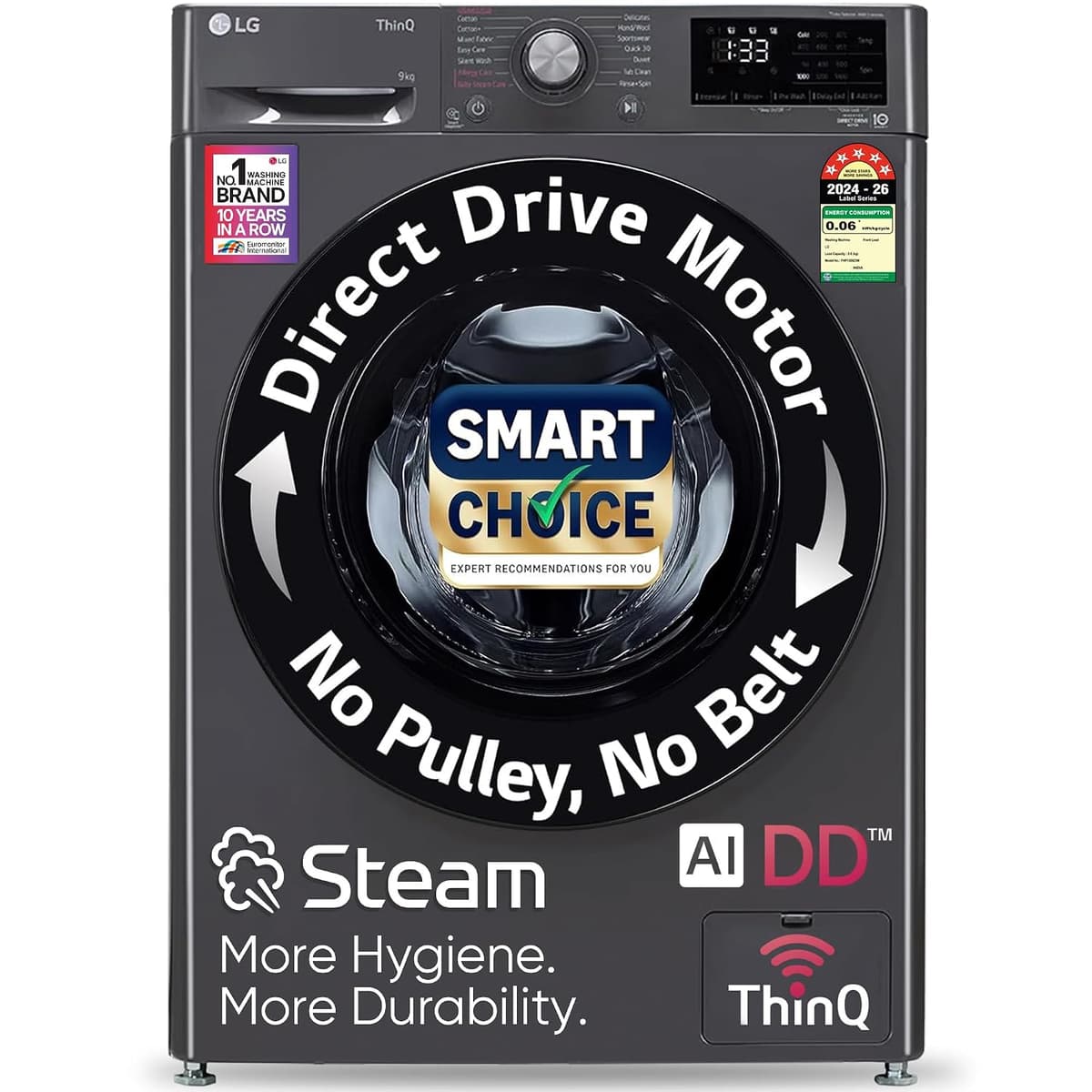LG 9 Kg 5 Star AI Direct Drive Steam Wi-Fi Front Load (FHP1209Z5M) - view 1