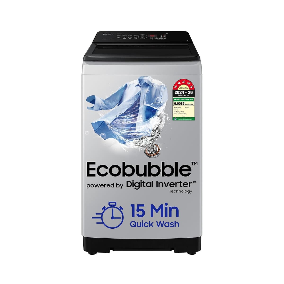 Samsung 8 Kg 5 Star Ecobubble Digital Inverter Fully Automatic Top Load (WA80BG4441BGTL) - view 1