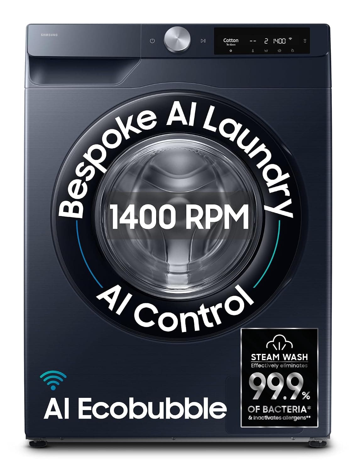 Samsung 12 Kg 5 Star AI Ecobubble Super Speed Wi-Fi Front Load (WW12DG6B24ASTL) - view 1