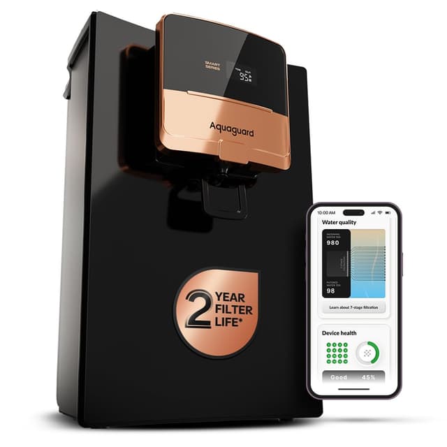 Aquaguard Ritz Pro RO+UV+Copper Smart Water Purifier (Stainless Steel Tank)