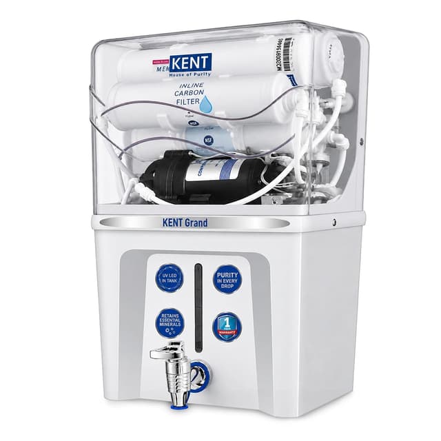 KENT New Grand RO Water Purifier (RO+UF+TDS Control+UV LED Tank, 7.5L, White)