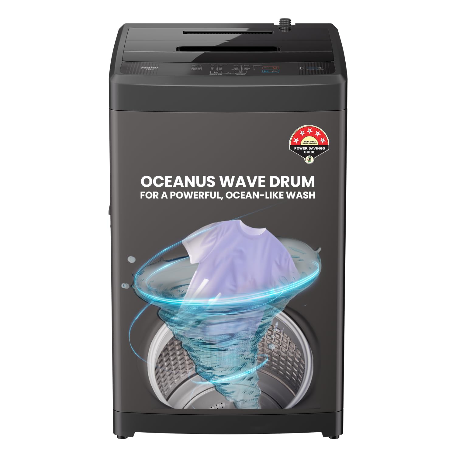 Haier 8 Kg 5 Star Oceanus Wave Drum Top Load