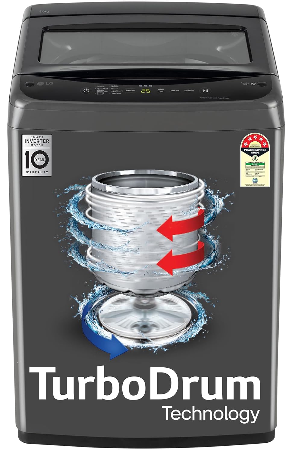LG 8 Kg 5 Star TurboDrum Top Load