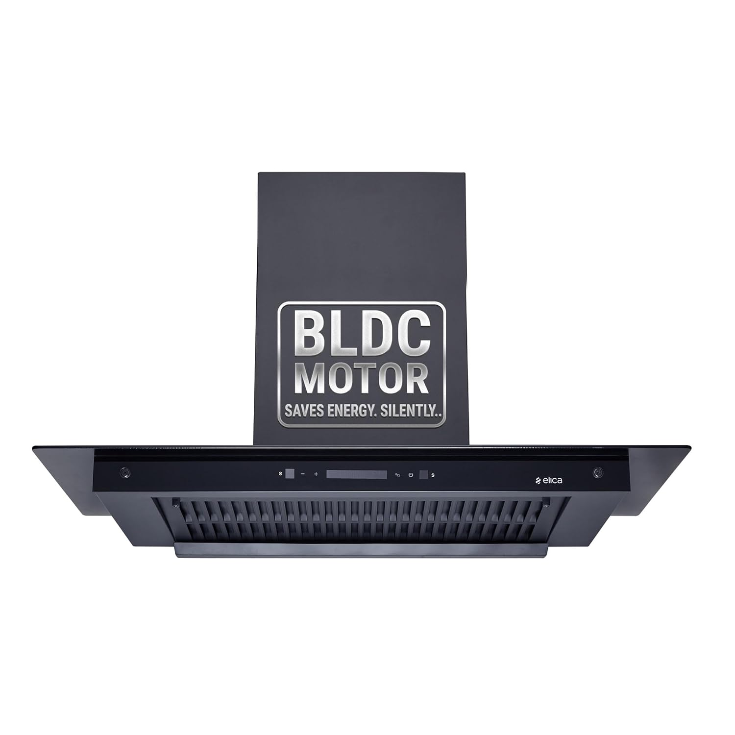 Elica 90cm 1600 m³/hr BLDC Filterless Autoclean Chimney with Full Grill (FLAT FL 900 MAX BLDC HAC LTW MS NERO)