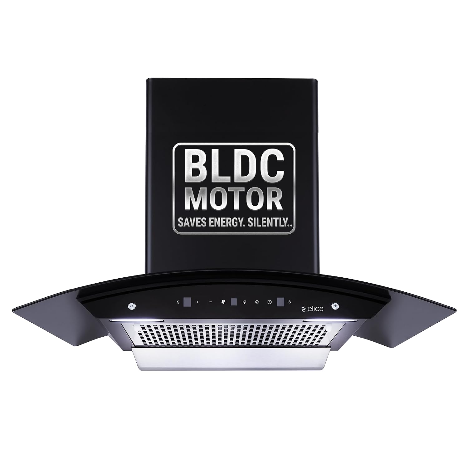 Elica 90cm 1500 m³/hr BLDC Filterless Autoclean Kitchen Chimney (WDFL 900 BLDC HAC LTW MS NERO)